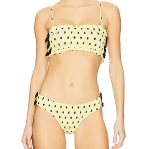 Yellow and Black Polka Dot Bikini